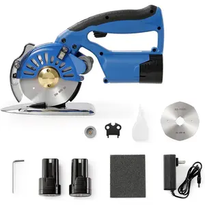 TikTokShopBlackFridayVEVOR Fabric Cutter, 5-Speed Cordless Electric Rotary Fabric Cutting Machine, 1.1" Cutting Thickness, Octagonal Knife, with Replacement Blade and Battery Charger, for Multi-Layer Cloth Fabric Leather