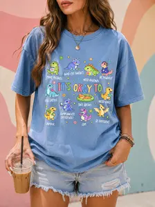 Comfort Colors Autism Awareness Dinosaur Shirt, It’s Okay To Be Different Tee, Neurodiversity T-Shirt, Autism Mom Gift, SPED Teacher Graphic Shirt