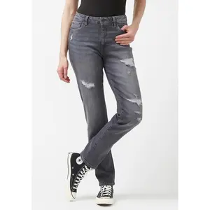 High Rise Straight Jayden Women's Jeans, Grey - BL15845