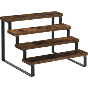 Wooden Perfume Organizer, Tiered Cologne Organizer for Men, Black Cologne Stand Perfume Stand, Risers Display Stands for Perfume, Makeup, Cupcake, Dessert, (4 Tier Retro, 11.8 In)