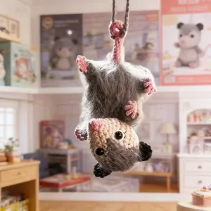 New Possum Car Charm Hanging Kangaroo Auto Accessory, Cute Animal Design for Car Decoration, Unique Gift Idea for Car Lovers