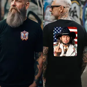 David Allan Coe Rebel Graphic T Shirt  Outlaw Country Cowboy Tee  American Flag Back Print Shirt  Bold Western Style