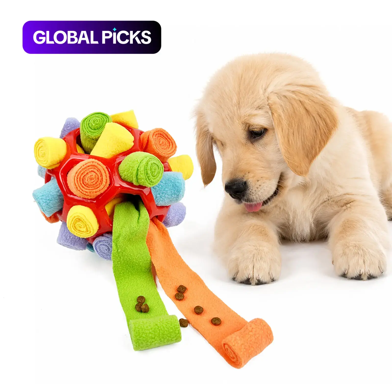Dog Snuffle Ball Toy, Food-Dispensing Interactive Training Ball for Dogs
