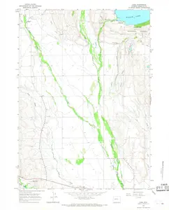 Cora Wyoming USGS Topographic Quadrangle Map, 1964, 1:24000