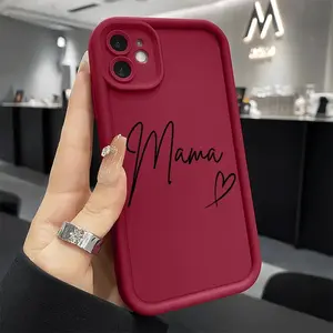 Suitable for iPhone 17 Pro Max handyhulle 16Plus 15 14 13mini 12 11 Air Safe, durable, shockproof TPU silicone super soft - hard shell -Mama letter phone case - smart phone case as a gift for women - mothers - daughters - lovers Casing