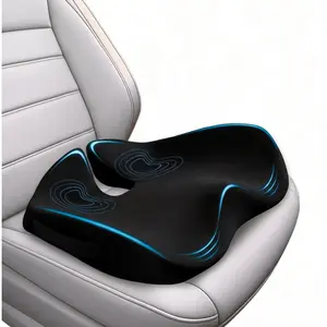 Car Seat Cushion for Long Driving, Extra Large Memory Foam Seat Cushion for Sciatica Pain Relief, Car Essentials Orthopedic Pillow for Back Support, Tailbone Pain Relief Cushion (Black)