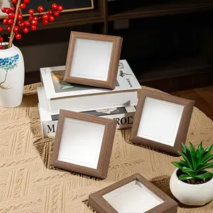Wooden Photo Frame Stand DIY Simple Living Room Bedroom Decor Wall Hanging Picture Frame Hollow Out Art Display Piece