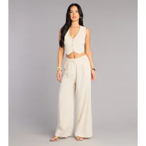 Effortlessly Polished Linen-Blend Trouser Pants