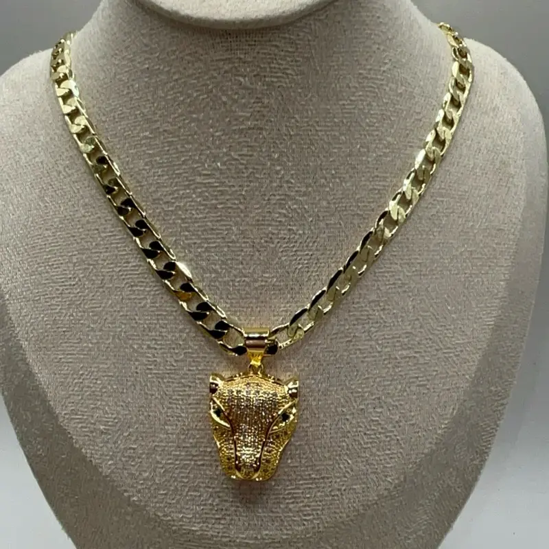 Jaguar- leon- Toro  cuban chain 24 inches 7mm gold plated