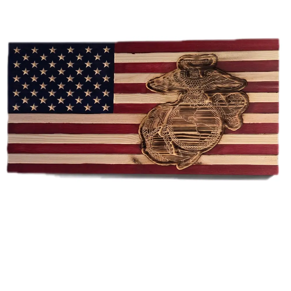 Wooden USMC Flag