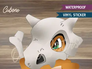 Pokemon Cubone Peeker Sticker Decal - Waterproof Vinyl with Glossy Finish
