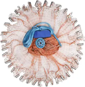 Cast Net for Bait Trap Fish, 4ft 6ft 8ft Radius Cast Nets for Fishing, 3/8 inch Mesh for American Saltwater Freshwater Fishing Net