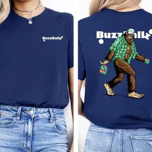 Fabric Casual Comfort Fashion Fit.Buzzballz BigfootBuzzballz2 Sides . - Collar.Sweat Tee T Shirt
