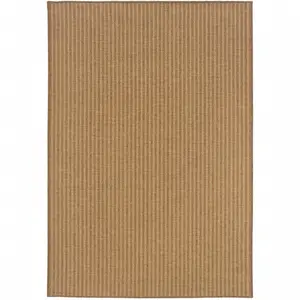 HomeRoots 506905 5 x 8 ft. Tan Striped Stain Resistant Indoor & Outdoor Rectangle Area Rug