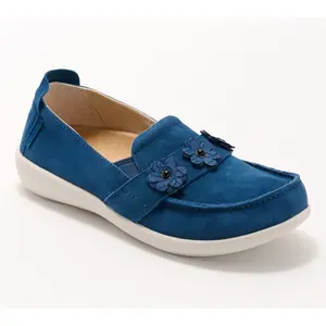 Revitalign Orthotic Suede Embellished Slip-on Siesta Flower