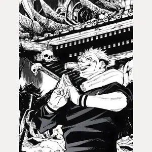Jujutsu Kaisen Wall Art Print – Sukuna Poster, Dark Anime Aesthetic For Otaku Room Or Office Decor, Unframed Gift For Anime Lovers