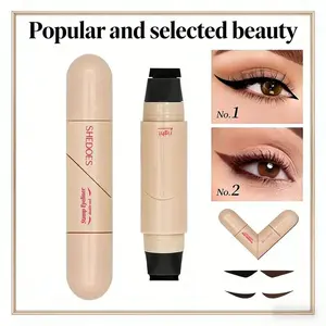 Unleash your potential effortlessly! Rotating dual-head eyeliner stamp — quick-drying, waterproof #LazyGirlMakeup bold eye makeup eyebrow tint