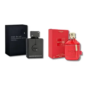 Armaf Intense Combo EDT 3.6FL.OZ & Nitro Red Eau De Parfum 3.4FL.OZ For Men Perfume Spray Aromatic Amberwood