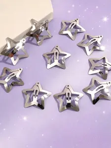 10 Pcs Women's Star Bb Clips, Fashionable Simple Shiny Design Hair Accessories, Versatile for Daily Use, Office, Dates, Parties