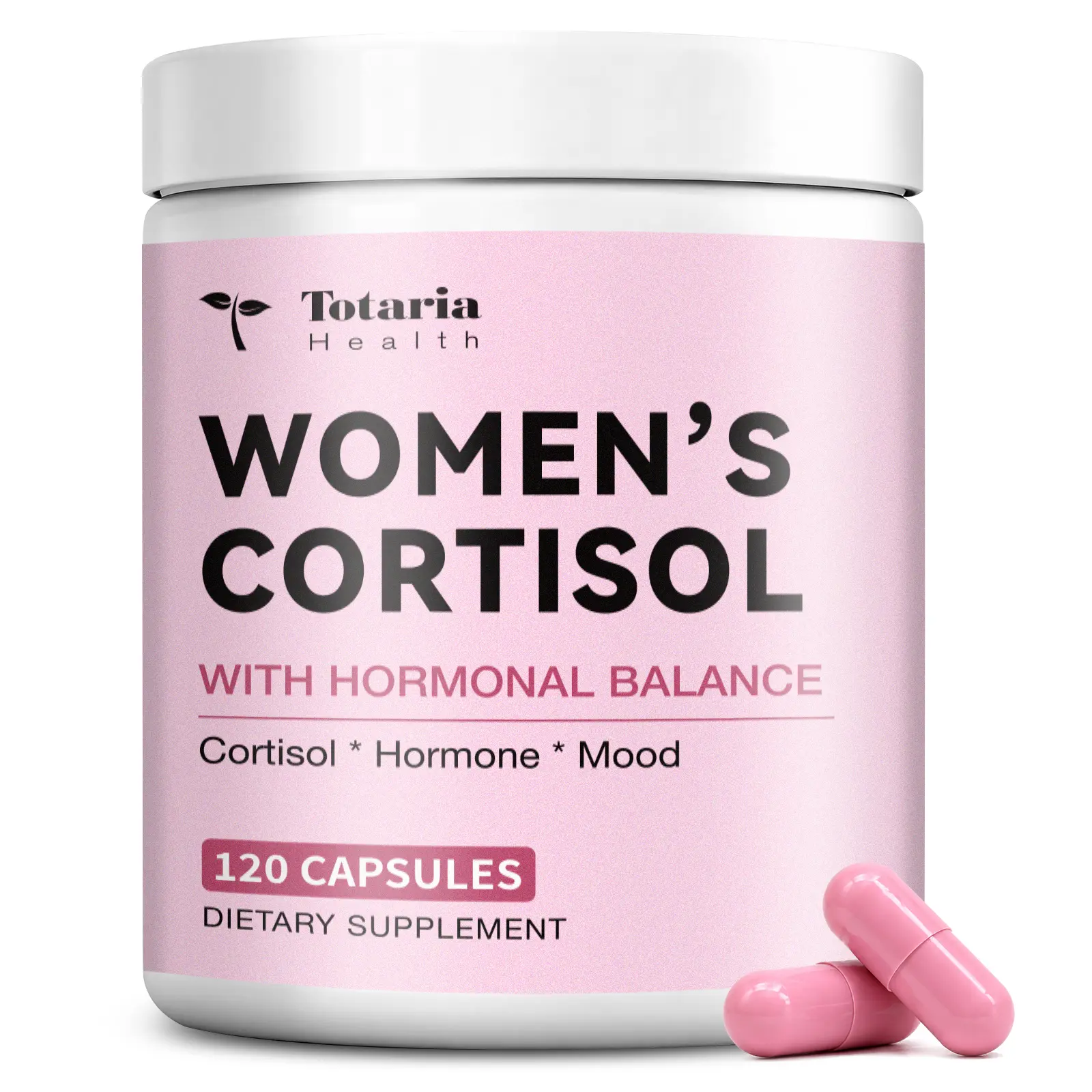 Totaria Women's Cortisol & Hormonal Balance Supplement - Stress Relief with Ashwagandha, L-Theanine, Magnesium, Myo-Inositol, Mood, Focus & Sleep Support