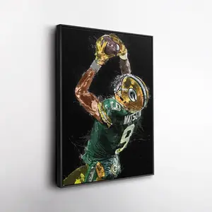 Christian Watson Wall Art ? Green Bay Packers  Print, NFL Football Decor, Framed Poster Gift for Fan Room, Man Cave, or Office ( Unframed - Print Only )