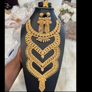 5 Grams Statement Gold Plated Necklace Set Made in India Elegant Design with Intricate Details