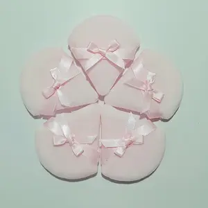 3-Piece Bow Puff Suit-Soft Cotton Triangle Makeup Sponge, Suitable for Face Powder and Finishing Powder, Fragrance Free, Suitable for All Skin Types
