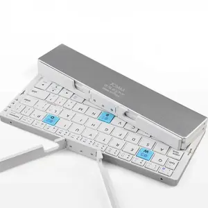 Bluetooth Keyboard Rechargeable Keyboard Mini Folding Wireless Keyboard Aluminum Keypad With Stand For Phone