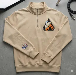 Artemis II Moon Mission Embroidered Quarter Zip Sweatshirt, Space Launch Apparel