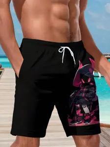 Men's 3D Printed Shorts, Stylish Casual Design for Summer Outings, Fitted All over Print Pattern, Casual Drawstring Shorts