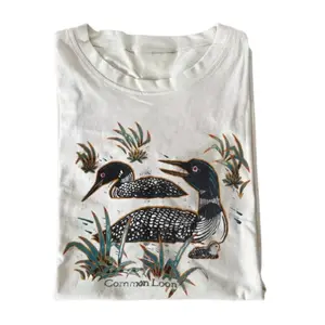 Printed Tee-Vintage Loon Family T-Shirt, Rretro 90s Graphic Tee, Unisex Crewneck T-Shirt - Medium, Short Sleeve, Casual Streetwear Printed Tee