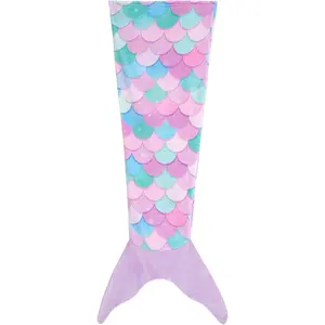 L-BN054   Mermaid Tail Blanket for Kids Soft Wearable Blankets Super Plush Flannel Sleeping Snuggle Blanket Gifts for Girls 4~12 Year
