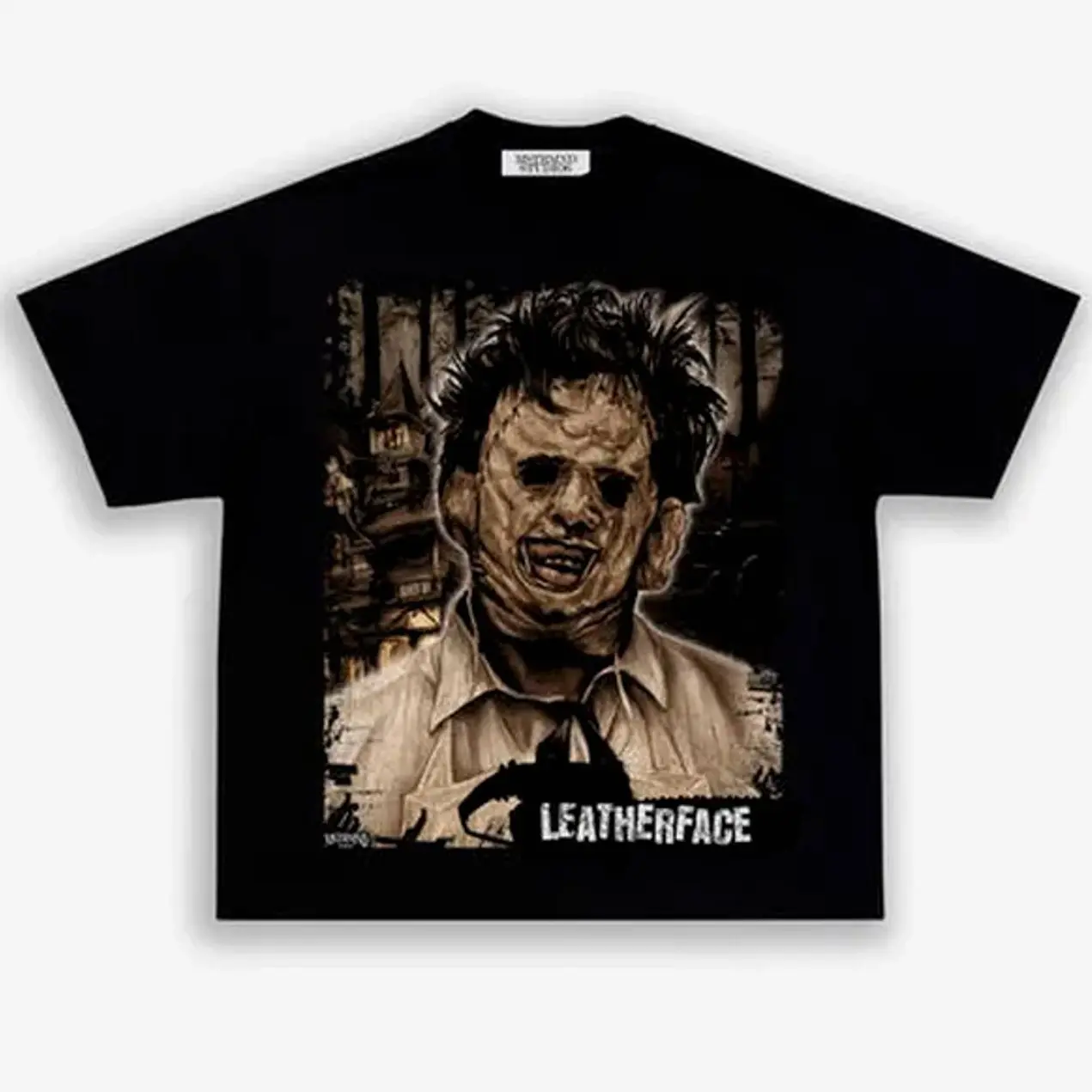 Vintage Leatherface T-shirt, The Texas Chainsaw Massacre Horror Movie Merch., Fashion Cotton, Full Colors, Full Sizes, For Men, For Women