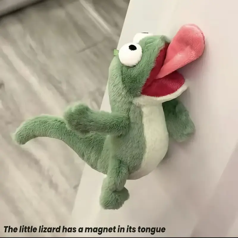 Cute Plush Doll Keychain, Green Abstract Lizard Soft Stuffed Animal with Magnetic Tongue, Home Decor, Housewarming Gift, Kids Toy, Party Bag Filler, Birthday Present for Bonfire Party & Commercial Display