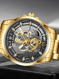 Men's Silver Color Steel Band Hollow Out Sports Casual Business Watch, Quartz Wristwatch, Pointer Round Dial, Quartz Movement, Alloy Case