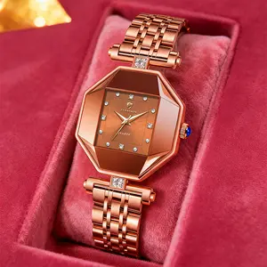 Ladies Fashion Luxury Diamond-Studded Bracelet Watch Made Of Stainless Steel With A Water Resistance Of 30 MetersElegant and stylish, this timepiece is an ideal gift and a perfect piece of jewelry to showcase one's taste.
