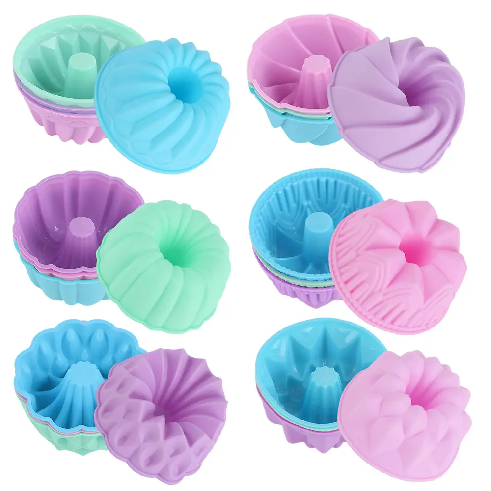 24 Packs Colorful Silicone Donut Molds (3 in) - Nonstick Baking Cups, Heat Resistant Bakeware for Holiday Party & Baby Shower, Oven-Microwave-Dishwasher Safe, Cooking campingessentials