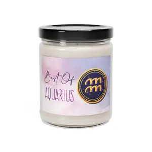 Love Aquarius Gift, Best Of Zodiac Candle, Zodiac Candle Template, Zodiac Candle Gift, Soy Candle 9oz CJ45