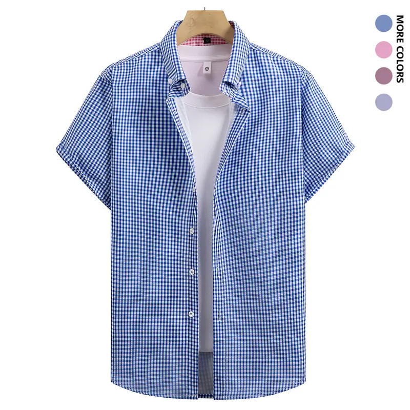 Men's Plaid Short Sleeve Casual Comfortable Shirt for Spring Summer Autumn Winter Vacation Outdoor Wear
