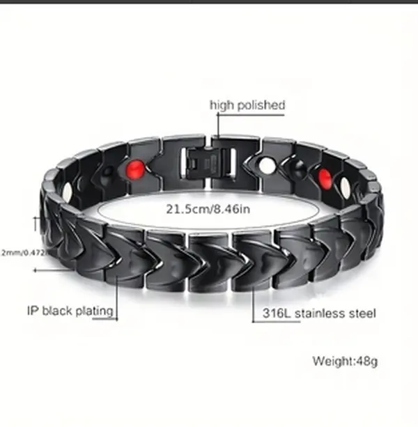 Mens Magnetic Bracelet Stainless Steel Link Magnet Jewelry Bracelet Accessories for Men Christmas Gift