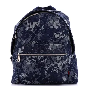 Pre-owned GUCCI Denim Backpacks Zip Front Pocket Backpack Camouflage GG by Rebag