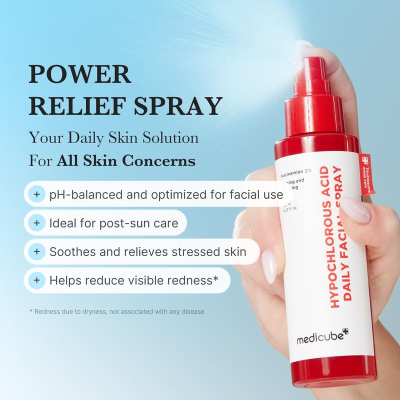 [NEW] [medicube] Hypochlorous Power Relief SOS Spray Designed for Acne Prone Skin | Hypochlorous Acid Facial Mist for Soothing Redness due to dryness | Niacinamide For Uneven Skin Tone & Texture | Korean Skincare | 4.22 fl.oz