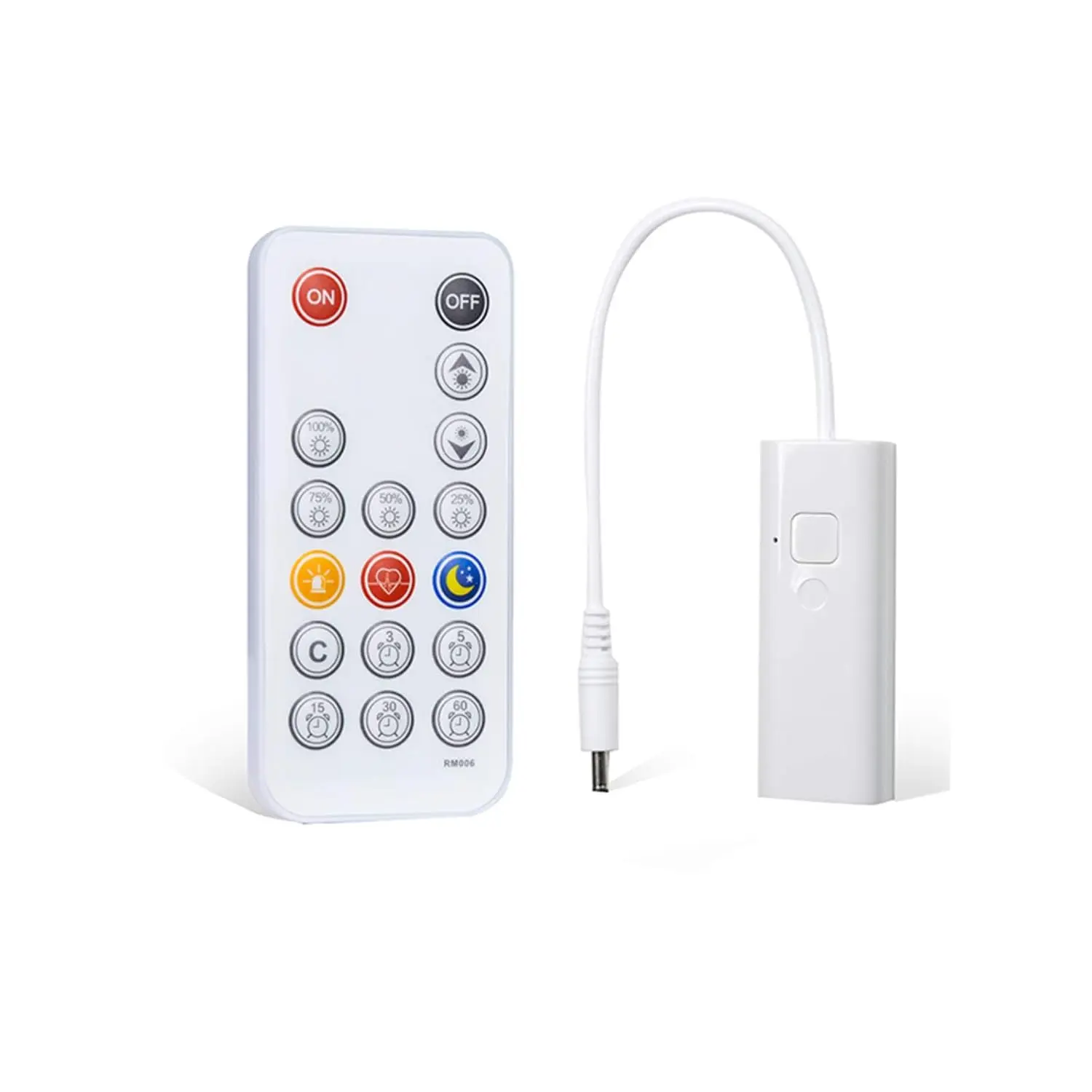 DC12V PWM LED Dimmer Switch with 3.5x1.35mm DC Plug, Remote Control, Shutdown Timing, 3m Tape, 360-degree Control for 30-60 ft Most LED Strips, Puck Lights, Ribbon Lights, Lamps (Confirm Plug Size First), CS6