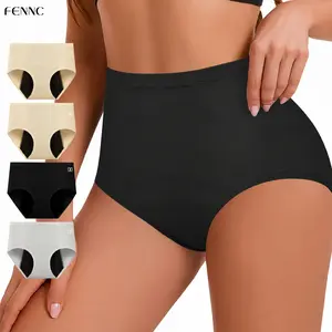 4 Pack High Waisted Leak-Proof Period Panties for Women, Seamless Ice Silk Menstrual Underwear, Soft Breathable Full Coverage Briefs, Comfortable Elastic Leak Protection Panty, Essential Dailywear for Women's Menstrual Care, S-XXL