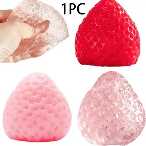 Creative Strawberry Ball Squishy Stress Balls Stress Relief Toy, Cute Fruit Squeeze Toy for Kids & Adults, Fun and Relaxing Fidget Toy for All Ages, Squishies