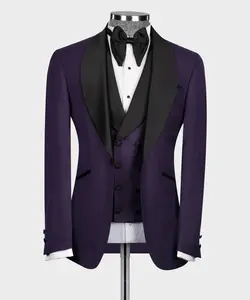 Black and purple tuxedo - Satin Lapel