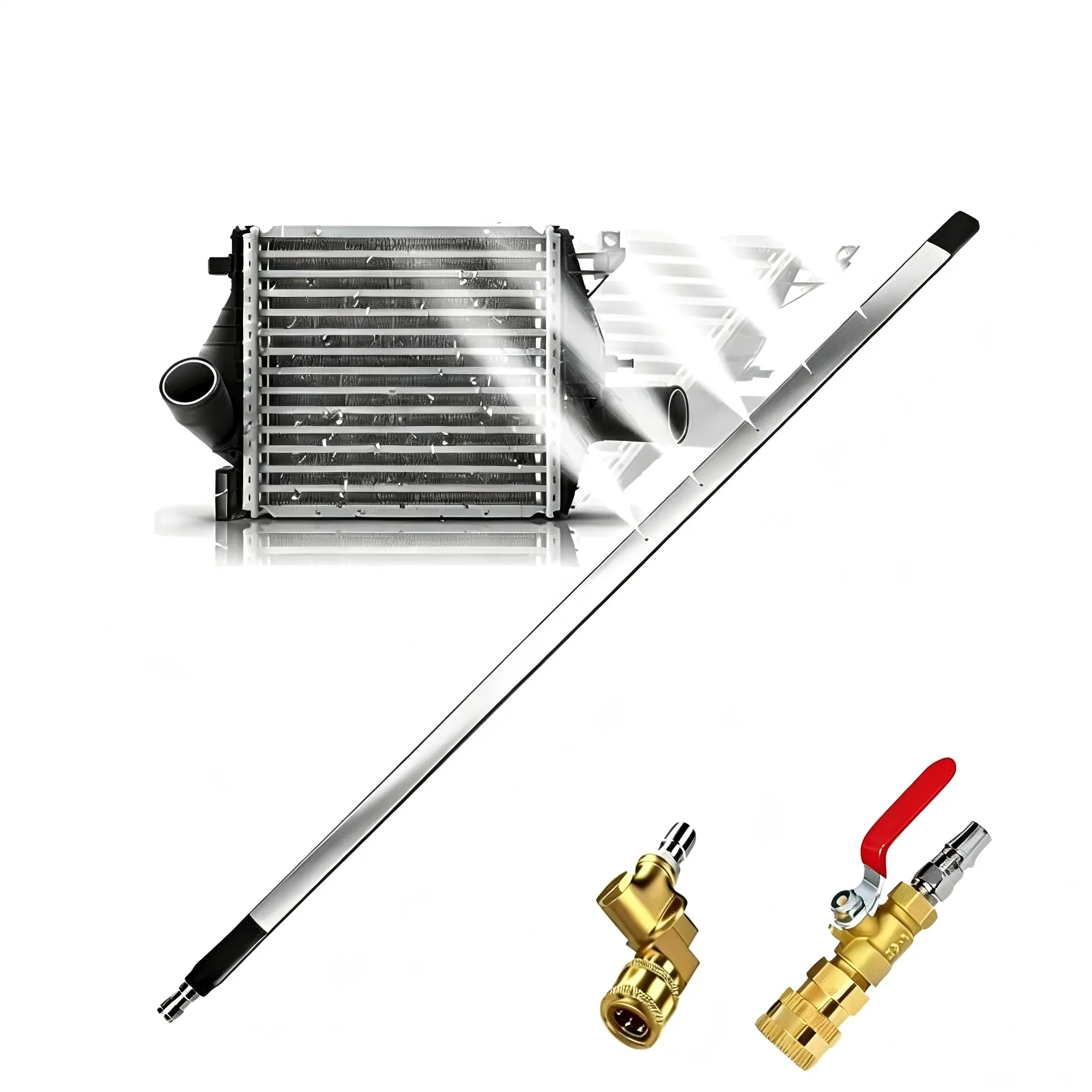 Radiator Cleaning Wand Set, Air Filter Flusher Tool with 24Inch Wands, 4500 PSI Pressure for Car,Truck and Other Vehicles