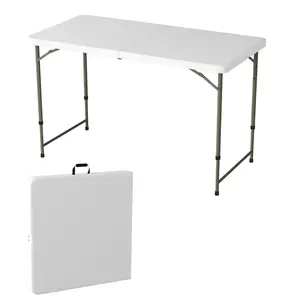 Adjustable Folding Table - 4 Foot Plastic Utility Tabletop