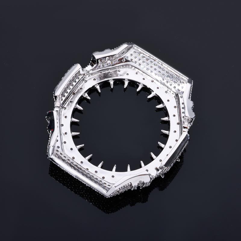 【CMW05】UCCIYO Compatible - GA2100 Universal Bezel 18K Gold-Plated Lab-Grown Moissanite Ice Out Copper Moissanite Watch Case Crystal-Set Watch Case Unisex Hip-Hop Style Jewelry Gift