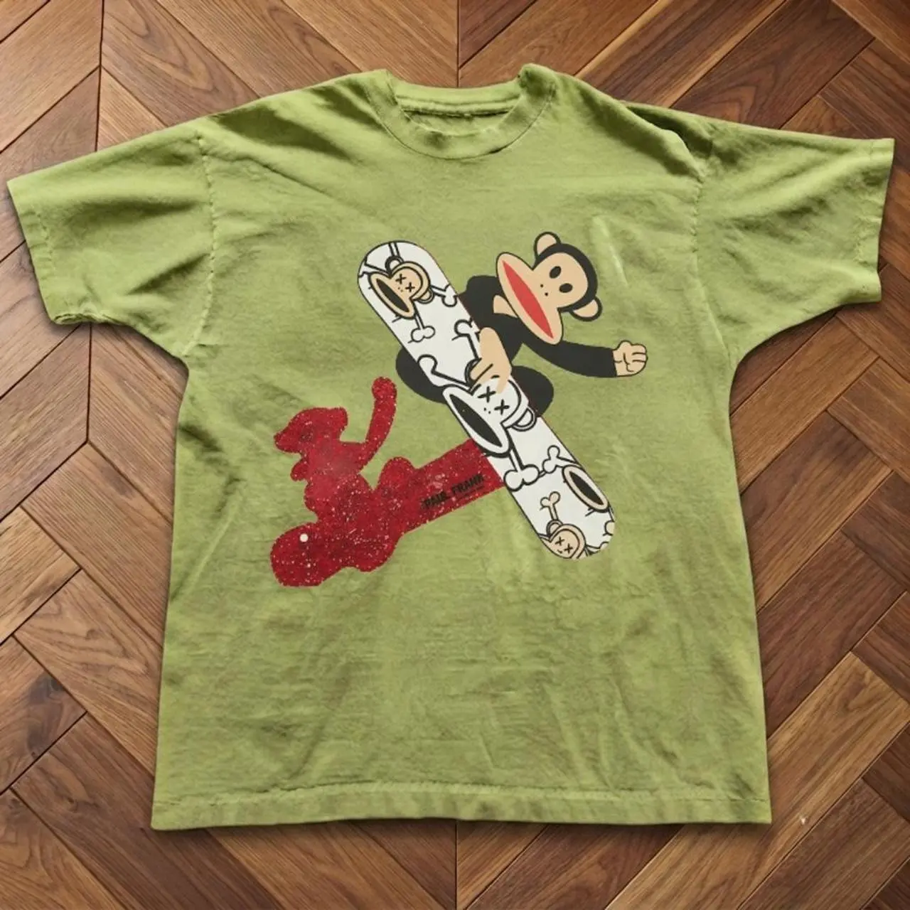 Paul Frank Cotton T-shirt, Monkey Graphic Glittery Splash Print Graphic Y2k Clothing Tshirt & Baby Tee